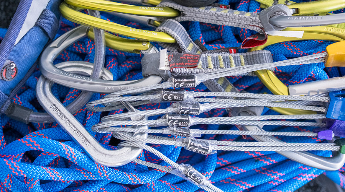 Abbildung meiner Kletterausrüstung, denn Klettern ist mein Hobby und ein hervorragender Ausgleich zum Arbeitsalltag.